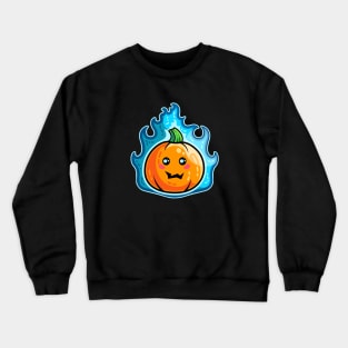 Kawaii Cute Flaming Pumpkin Crewneck Sweatshirt